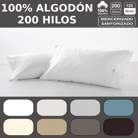 Funda de almohada COMBI LISOS BIÉS. 100% algodón (200 hilos)